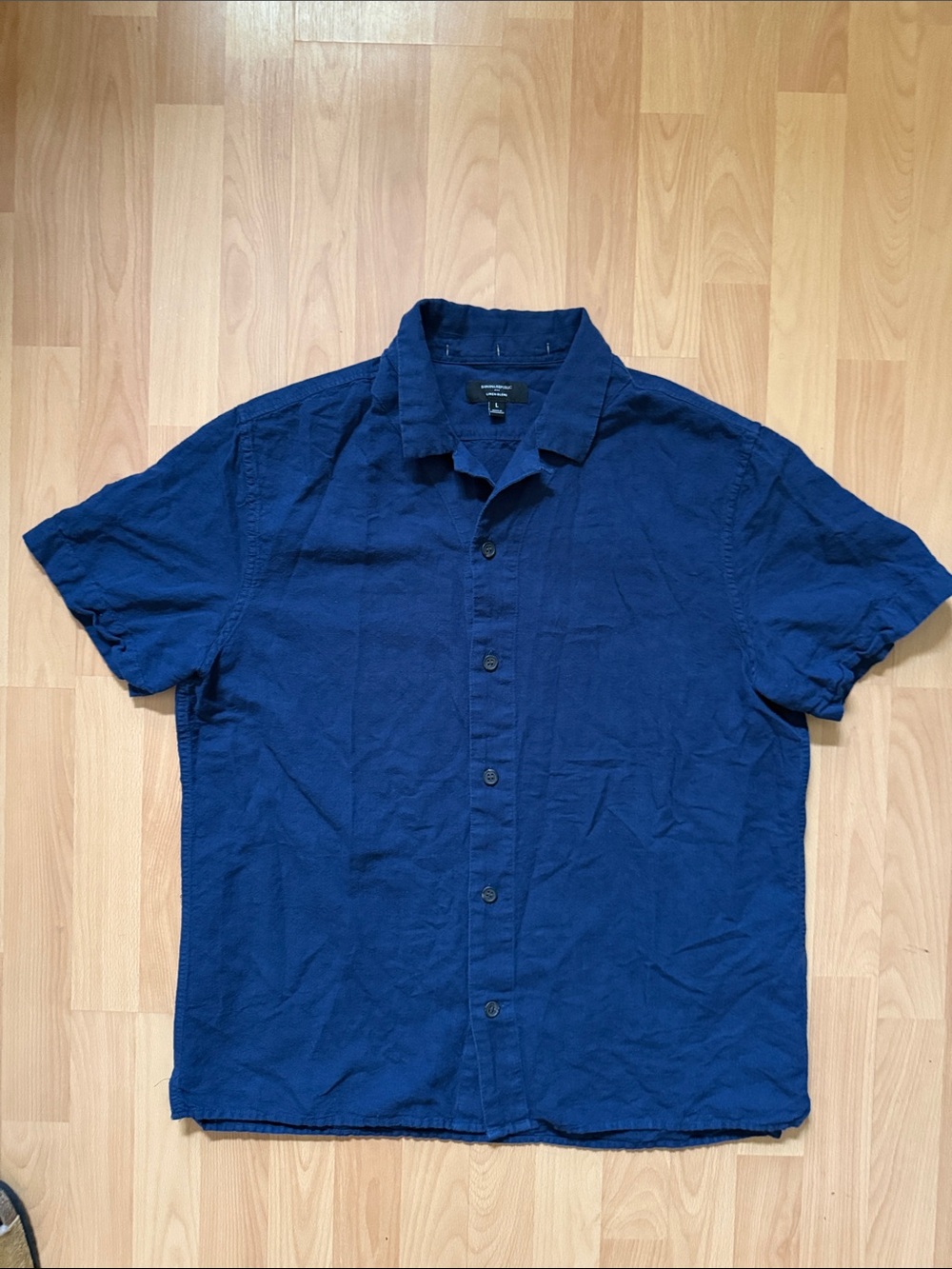 Banana Republic Navy Short Sleeve Button Down